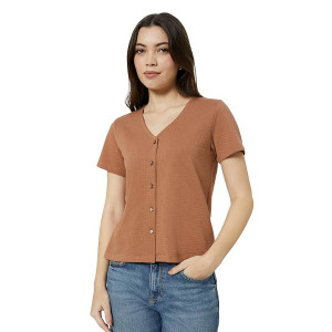 V-Neck Knit Casual Shirt Top