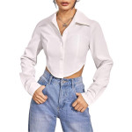 Rayon Oversized Fit Crop Top Shirt