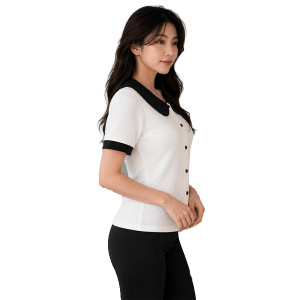 Pan Collar Button Down Top