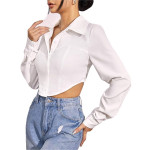 Rayon Oversized Fit Crop Top Shirt