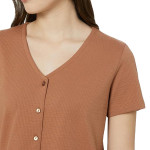 V-Neck Knit Casual Shirt Top