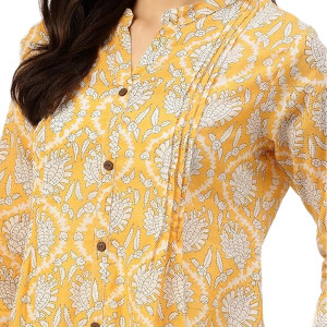 Elegant Mandarin Printed Top