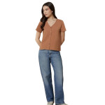 V-Neck Knit Casual Shirt Top