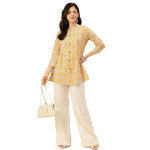 Elegant Mandarin Printed Top