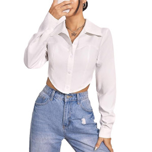 Rayon Oversized Fit Crop Top Shirt